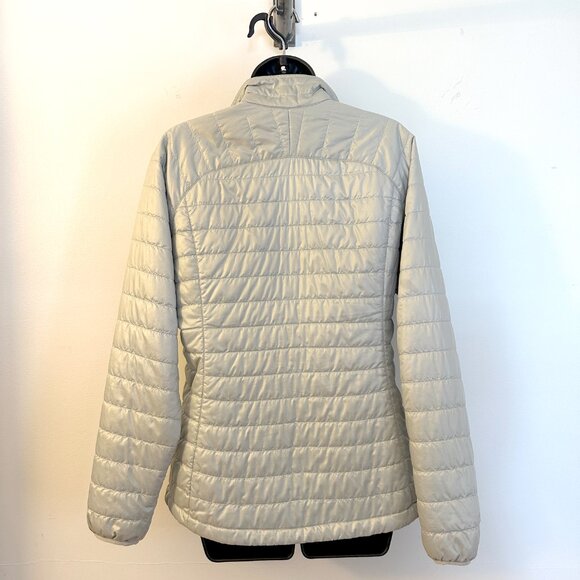 REI Women's Puffer Jacket in Light Grey / Bright Green - Size Medium - Picture 5 of 10